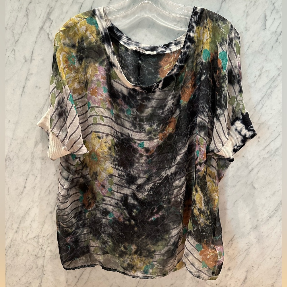 Language Sheer Multicolor Blouse